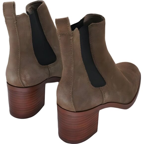 Steve Madden Taupe Chelsea Block Heel Boots - Picture 3 of 6